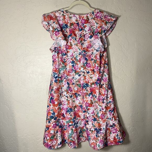 J.Crew Mercantile Floral Ruffle Flutter Cotton Dress women’s size 6. - Picture 6 of 8